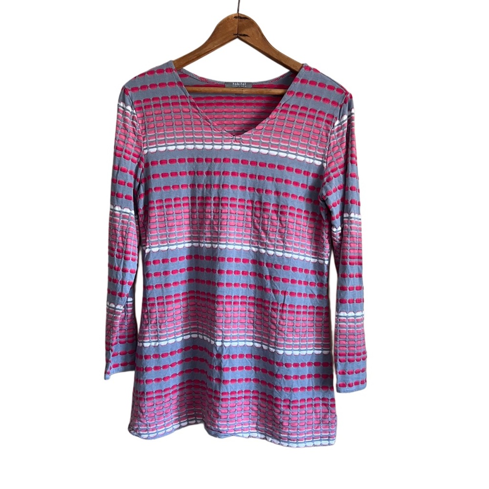 Habitat Pink and Gray Patterned Top